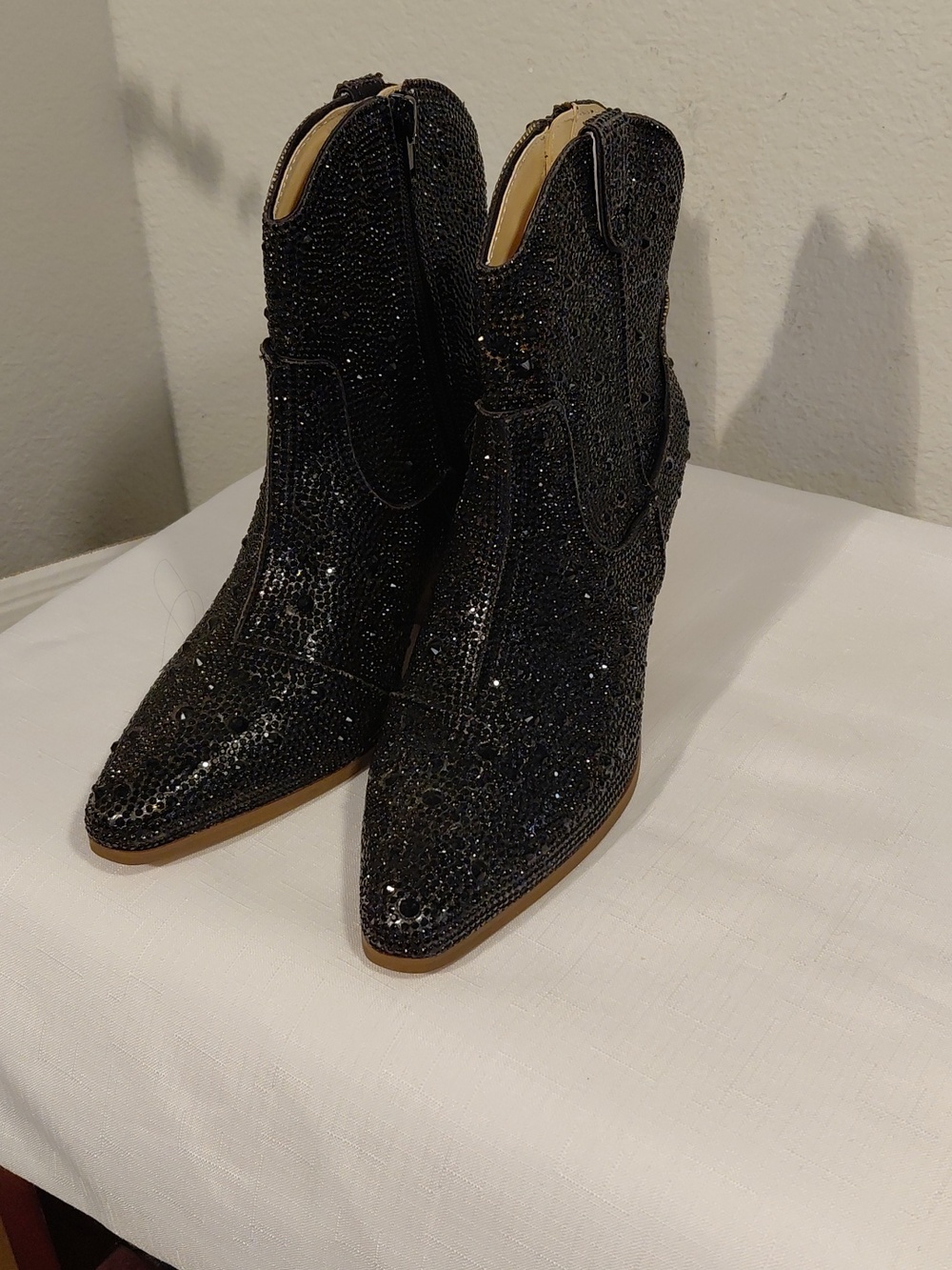 Matisse Black Rhinestone Ankle Boots